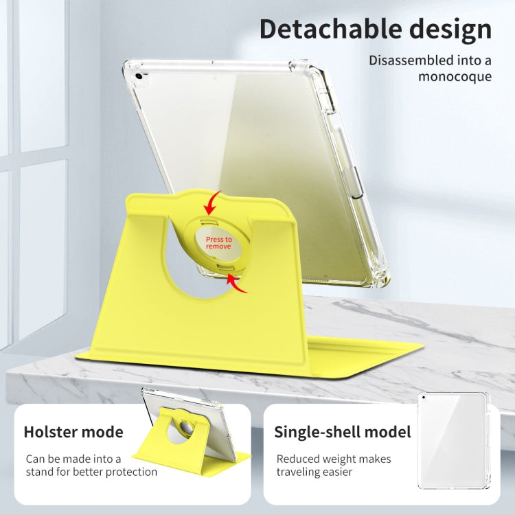 For iPad Pro 9.7 / 9.7 2018 / 2017 360 Rotation Detachable Clear Acrylic Leather Tablet Case(Yellow) - iPad 9.7 (2018) & (2017) Cases by buy2fix | Online Shopping UK | buy2fix