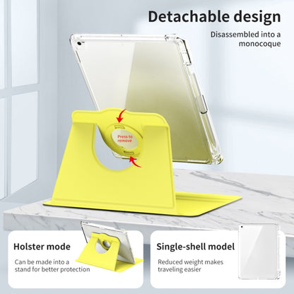 For iPad Pro 9.7 / 9.7 2018 / 2017 360 Rotation Detachable Clear Acrylic Leather Tablet Case(Yellow) - iPad 9.7 (2018) & (2017) Cases by buy2fix | Online Shopping UK | buy2fix