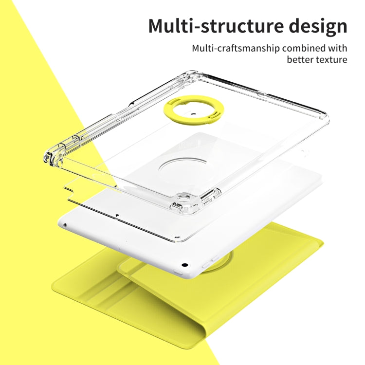 For iPad Pro 9.7 / 9.7 2018 / 2017 360 Rotation Detachable Clear Acrylic Leather Tablet Case(Yellow) - iPad 9.7 (2018) & (2017) Cases by buy2fix | Online Shopping UK | buy2fix