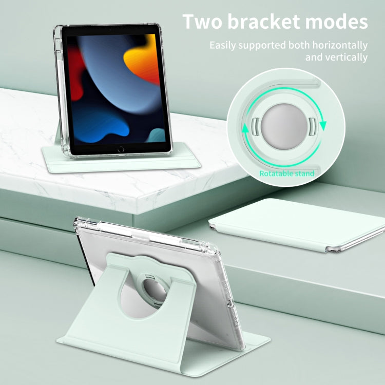 For iPad Pro 9.7 / 9.7 2018 / 2017 360 Rotation Detachable Clear Acrylic Leather Tablet Case(Light Green) - iPad 9.7 (2018) & (2017) Cases by buy2fix | Online Shopping UK | buy2fix