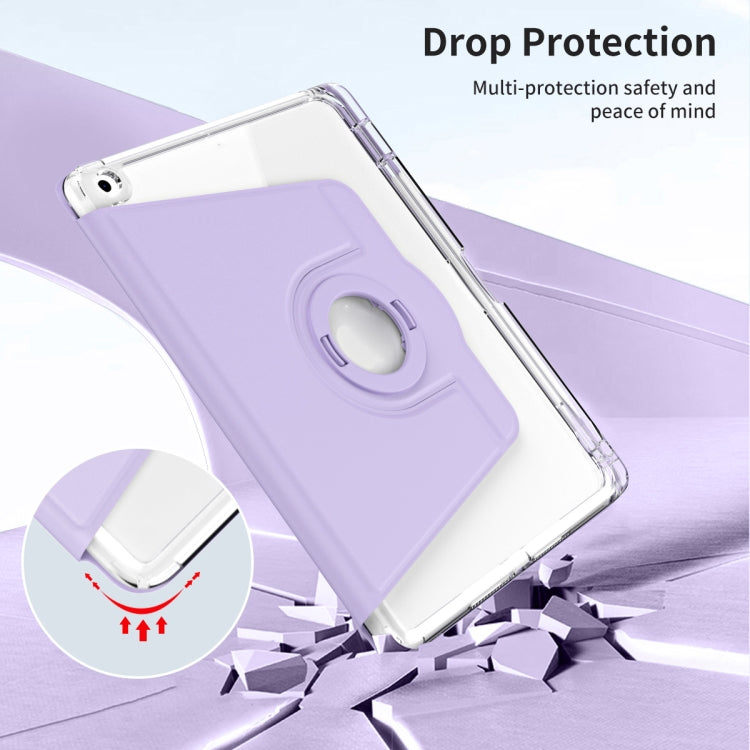 For iPad Pro 9.7 / 9.7 2018 / 2017 360 Rotation Detachable Clear Acrylic Leather Tablet Case(Light Purple) - iPad 9.7 (2018) & (2017) Cases by buy2fix | Online Shopping UK | buy2fix