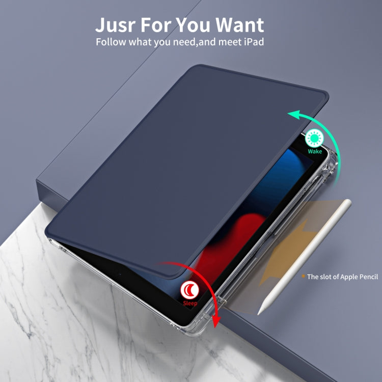 For iPad Pro 9.7 / 9.7 2018 / 2017 360 Rotation Detachable Clear Acrylic Leather Tablet Case(Dark Blue) - iPad 9.7 (2018) & (2017) Cases by buy2fix | Online Shopping UK | buy2fix