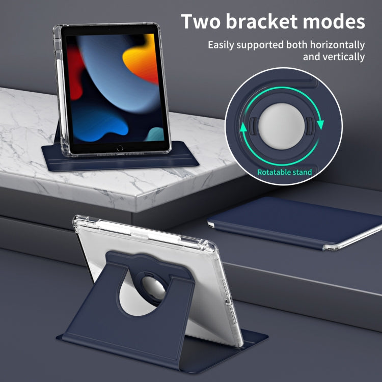 For iPad Pro 9.7 / 9.7 2018 / 2017 360 Rotation Detachable Clear Acrylic Leather Tablet Case(Dark Blue) - iPad 9.7 (2018) & (2017) Cases by buy2fix | Online Shopping UK | buy2fix