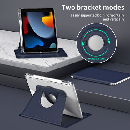 For iPad Pro 9.7 / 9.7 2018 / 2017 360 Rotation Detachable Clear Acrylic Leather Tablet Case(Dark Blue) - iPad 9.7 (2018) & (2017) Cases by buy2fix | Online Shopping UK | buy2fix