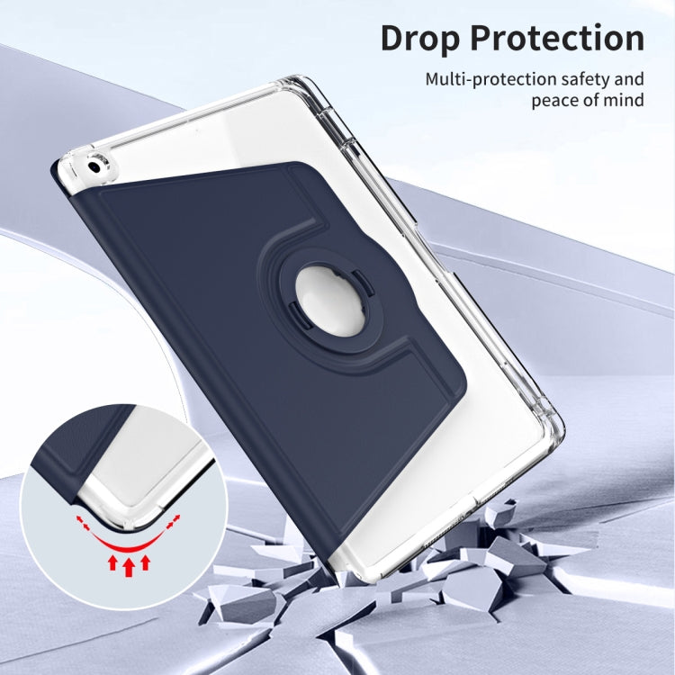 For iPad Pro 9.7 / 9.7 2018 / 2017 360 Rotation Detachable Clear Acrylic Leather Tablet Case(Dark Blue) - iPad 9.7 (2018) & (2017) Cases by buy2fix | Online Shopping UK | buy2fix