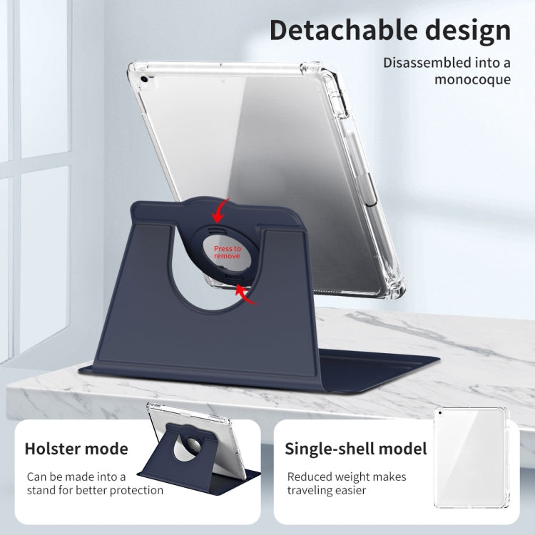 For iPad Pro 9.7 / 9.7 2018 / 2017 360 Rotation Detachable Clear Acrylic Leather Tablet Case(Dark Blue) - iPad 9.7 (2018) & (2017) Cases by buy2fix | Online Shopping UK | buy2fix