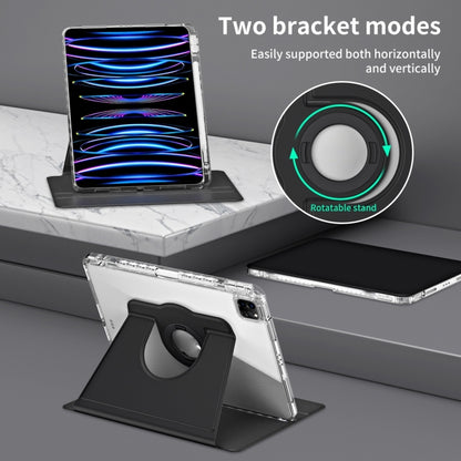 For iPad Pro 11 2025 / 2024 360 Rotation Detachable Clear Acrylic Leather Tablet Case(Black) by buy2fix