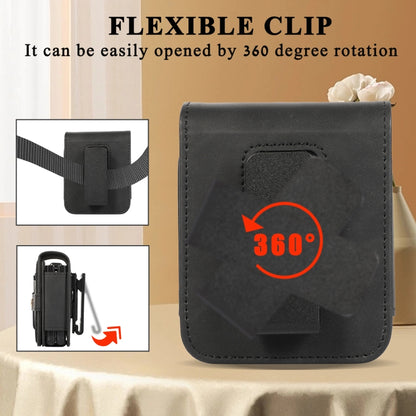 For Samsung Galaxy Z Flip5 Multifunctional Folding Phone Leather Case(Black) - Galaxy Z Flip5 Cases by buy2fix | Online Shopping UK | buy2fix