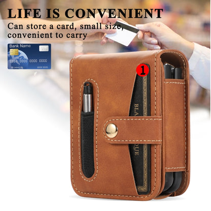 For Samsung Galaxy Z Flip5 Multifunctional Folding Phone Leather Case(Brown) - Galaxy Z Flip5 Cases by buy2fix | Online Shopping UK | buy2fix