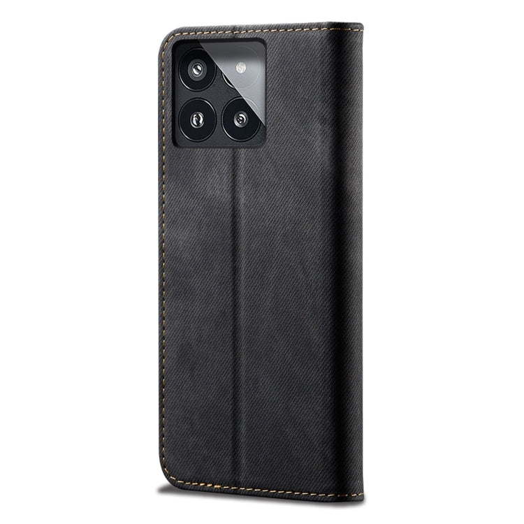 For Xiaomi Redmi K70/K70 Pro Denim Texture Casual Style Horizontal Flip Leather Case(Black) - K70 Pro Cases by buy2fix | Online Shopping UK | buy2fix