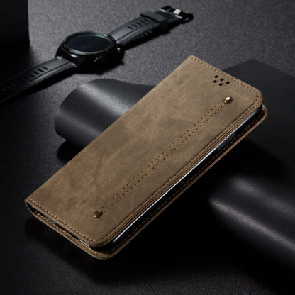 For Xiaomi Redmi Turbo 3 Denim Texture Casual Style Horizontal Flip Leather Case(Khaki) - Xiaomi Cases by buy2fix | Online Shopping UK | buy2fix