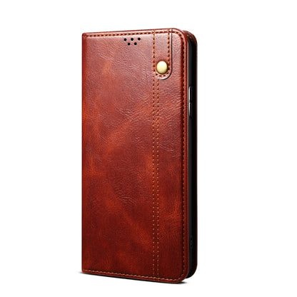 For Xiaomi Redmi 13C 5G Global Oil Wax Crazy Horse Texture Leather Phone Case(Brown) - 13C Cases by buy2fix | Online Shopping UK | buy2fix