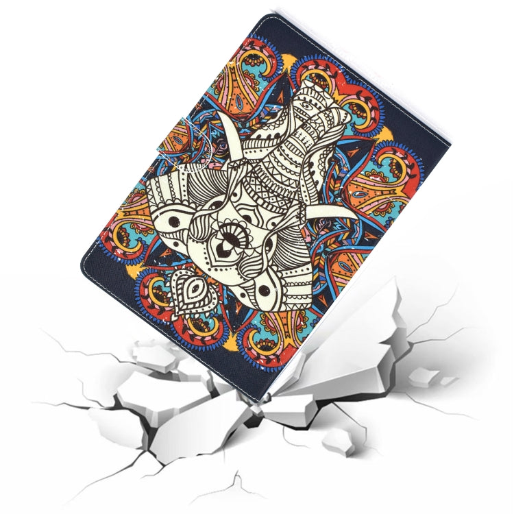 For 7 inch Universal Colored Drawing Pattern Horizontal Flip PU Leather Case with Holder & Card Slots(Colorful Elephant) - 7 inch by buy2fix | Online Shopping UK | buy2fix