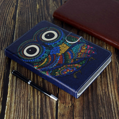 For 8 inch Universal Colored Drawing Pattern Horizontal Flip PU Leather Case with Holder & Card Slots(Owl) - 8 inch by buy2fix | Online Shopping UK | buy2fix