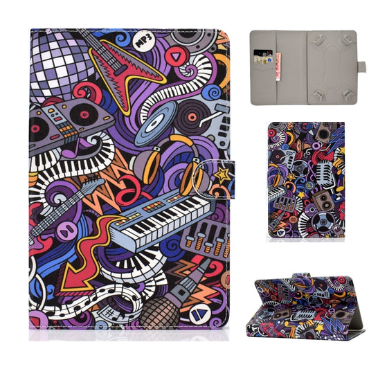 For 8 inch Universal Colored Drawing Pattern Horizontal Flip PU Leather Case with Holder & Card Slots(Graffiti) - 8 inch by buy2fix | Online Shopping UK | buy2fix