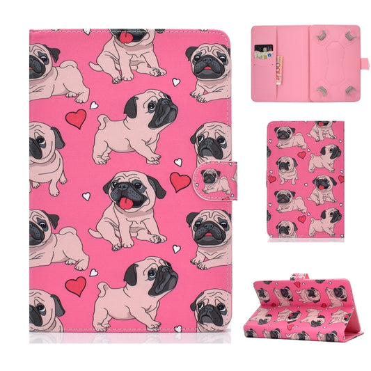 For 8 inch Universal Colored Drawing Pattern Horizontal Flip PU Leather Case with Holder & Card Slots(Love Dog) - 8 inch by buy2fix | Online Shopping UK | buy2fix
