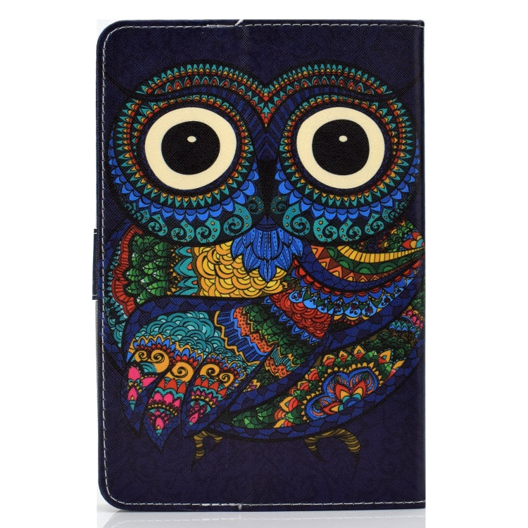 For 10 inch Universal Colored Drawing Pattern Horizontal Flip PU Leather Case with Holder & Card Slots(Owl) - 10 - 11 inch by buy2fix | Online Shopping UK | buy2fix