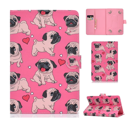 For 10 inch Universal Colored Drawing Pattern Horizontal Flip PU Leather Case with Holder & Card Slots(Love Dog) - 10 - 11 inch by buy2fix | Online Shopping UK | buy2fix
