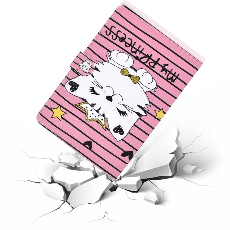 For 10 inch Universal Colored Drawing Pattern Horizontal Flip PU Leather Case with Holder & Card Slots(Crown Cat) - 10 - 11 inch by buy2fix | Online Shopping UK | buy2fix