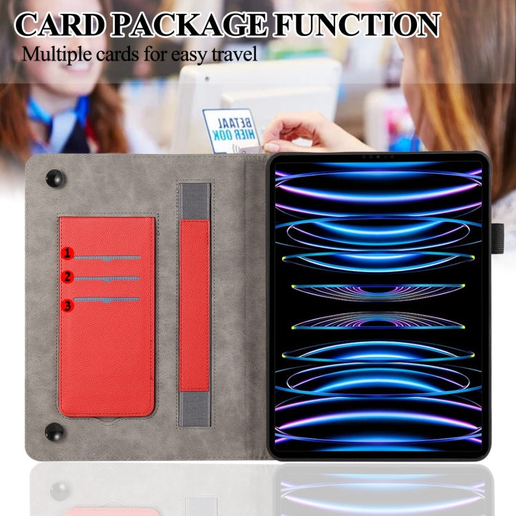 For iPad mini 6 / mini 2024 Litchi Texture Leather Sucker Tablet Case(Red) - iPad mini 6 Cases by buy2fix | Online Shopping UK | buy2fix