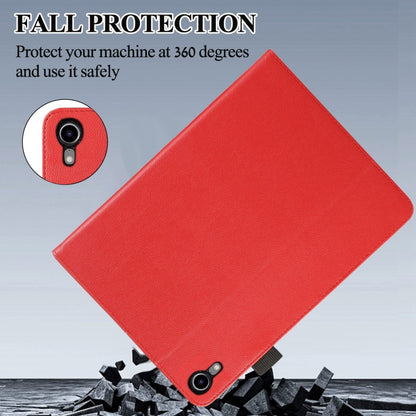 For iPad mini 6 / mini 2024 Litchi Texture Leather Sucker Tablet Case(Red) - iPad mini 6 Cases by buy2fix | Online Shopping UK | buy2fix