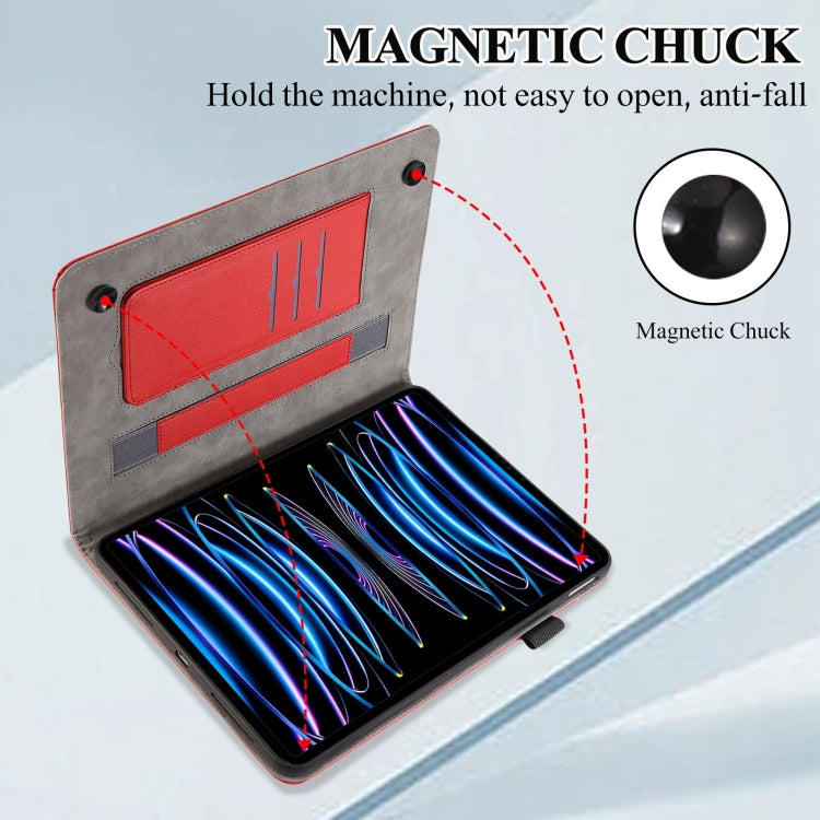 For iPad mini 6 / mini 2024 Litchi Texture Leather Sucker Tablet Case(Red) - iPad mini 6 Cases by buy2fix | Online Shopping UK | buy2fix