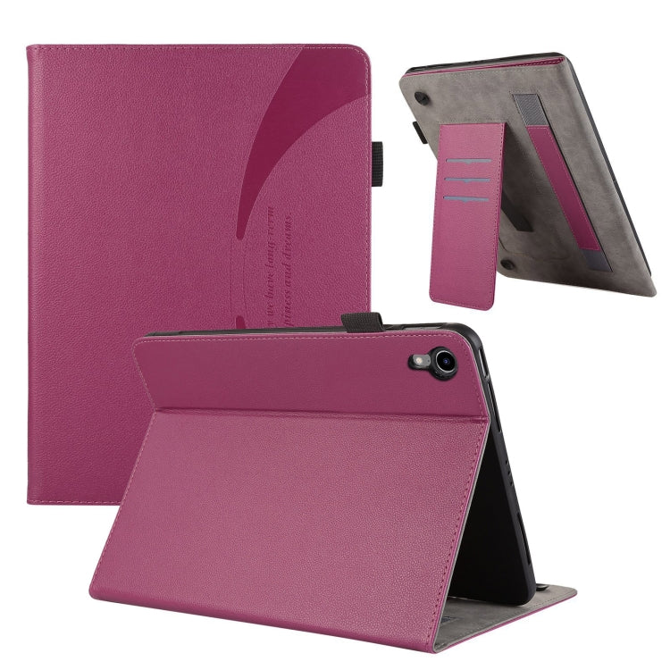 For iPad mini 6 / mini 2024 Litchi Texture Leather Sucker Tablet Case(Purple) - iPad mini 6 Cases by buy2fix | Online Shopping UK | buy2fix