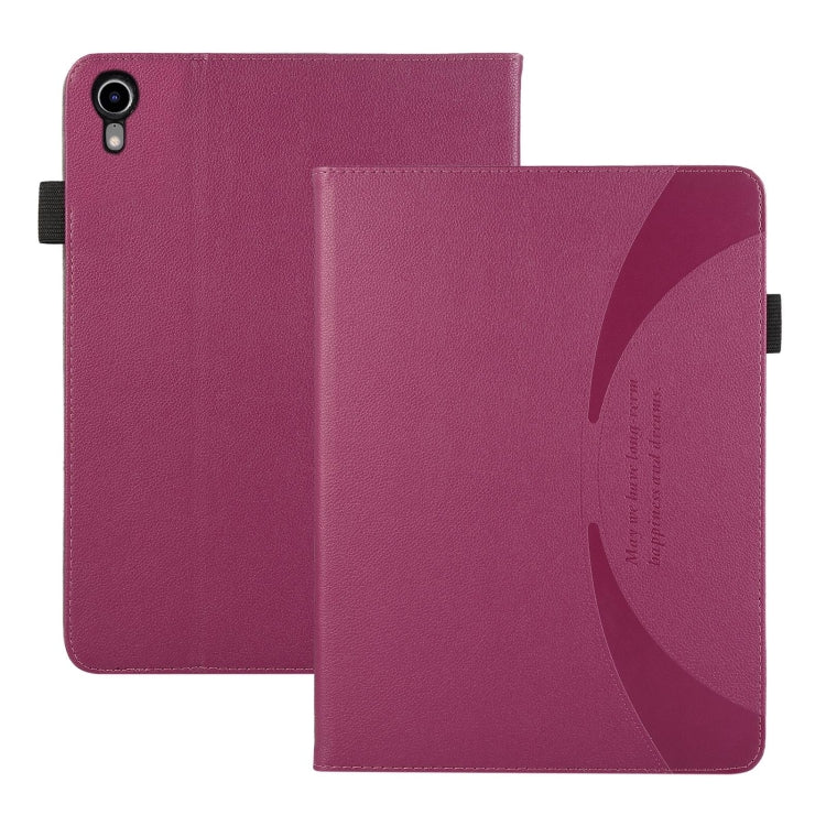 For iPad mini 6 / mini 2024 Litchi Texture Leather Sucker Tablet Case(Purple) - iPad mini 6 Cases by buy2fix | Online Shopping UK | buy2fix