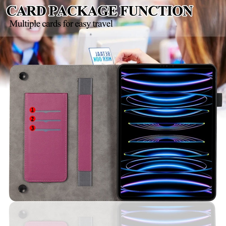 For iPad mini 6 / mini 2024 Litchi Texture Leather Sucker Tablet Case(Purple) - iPad mini 6 Cases by buy2fix | Online Shopping UK | buy2fix