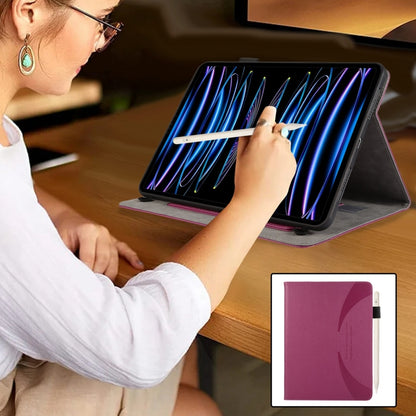 For iPad mini 6 / mini 2024 Litchi Texture Leather Sucker Tablet Case(Purple) - iPad mini 6 Cases by buy2fix | Online Shopping UK | buy2fix