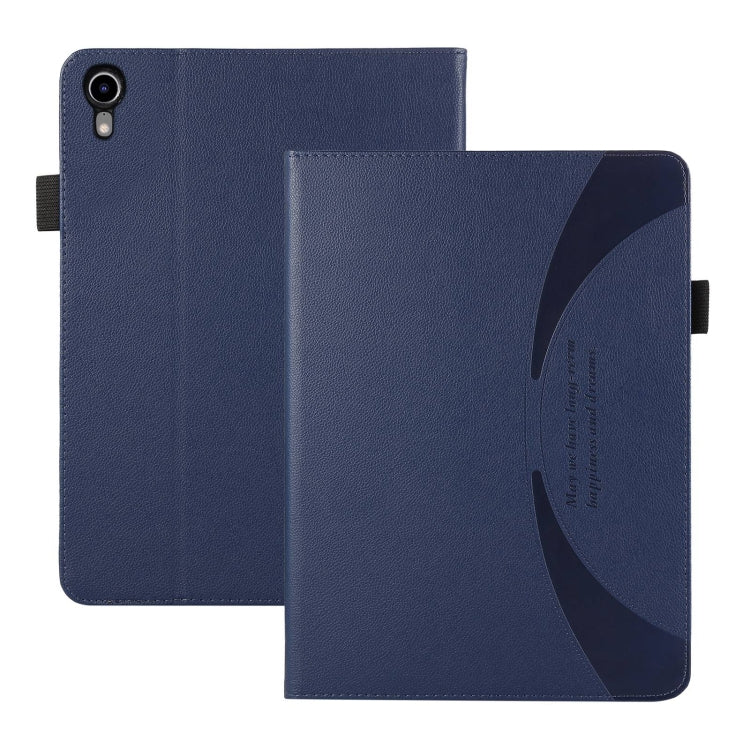 For iPad mini 6 / mini 2024 Litchi Texture Leather Sucker Tablet Case(Dark Blue) - iPad mini 6 Cases by buy2fix | Online Shopping UK | buy2fix