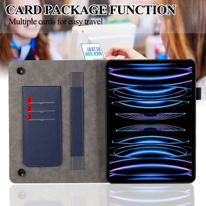 For iPad mini 6 / mini 2024 Litchi Texture Leather Sucker Tablet Case(Dark Blue) - iPad mini 6 Cases by buy2fix | Online Shopping UK | buy2fix