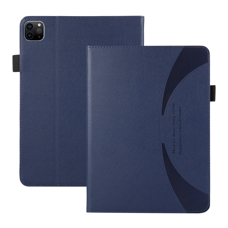 For iPad Pro 11 2024 Litchi Texture Leather Sucker Tablet Case(Dark Blue) - iPad Pro 11 2024 Cases by buy2fix | Online Shopping UK | buy2fix