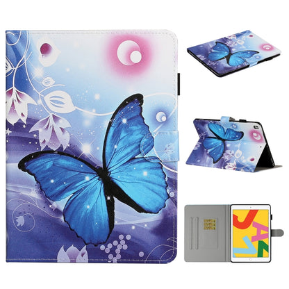 Colored Drawing Pattern Horizontal Flip PU Leather Case with Holder & Card Slot & Sleep / Wake-up Function For iPad Pro 10.2 2021 / 2020 / 2019 / 10.5 (2019)(Blue Butterfly) - iPad 10.2 Cases by buy2fix | Online Shopping UK | buy2fix
