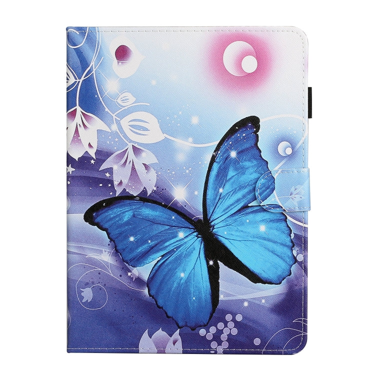 Colored Drawing Pattern Horizontal Flip PU Leather Case with Holder & Card Slot & Sleep / Wake-up Function For iPad Pro 10.2 2021 / 2020 / 2019 / 10.5 (2019)(Blue Butterfly) - iPad 10.2 Cases by buy2fix | Online Shopping UK | buy2fix