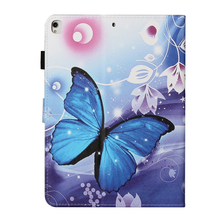 Colored Drawing Pattern Horizontal Flip PU Leather Case with Holder & Card Slot & Sleep / Wake-up Function For iPad Pro 10.2 2021 / 2020 / 2019 / 10.5 (2019)(Blue Butterfly) - iPad 10.2 Cases by buy2fix | Online Shopping UK | buy2fix