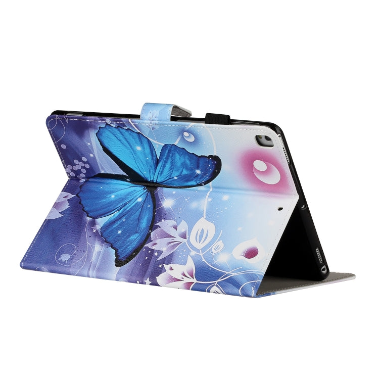 Colored Drawing Pattern Horizontal Flip PU Leather Case with Holder & Card Slot & Sleep / Wake-up Function For iPad Pro 10.2 2021 / 2020 / 2019 / 10.5 (2019)(Blue Butterfly) - iPad 10.2 Cases by buy2fix | Online Shopping UK | buy2fix
