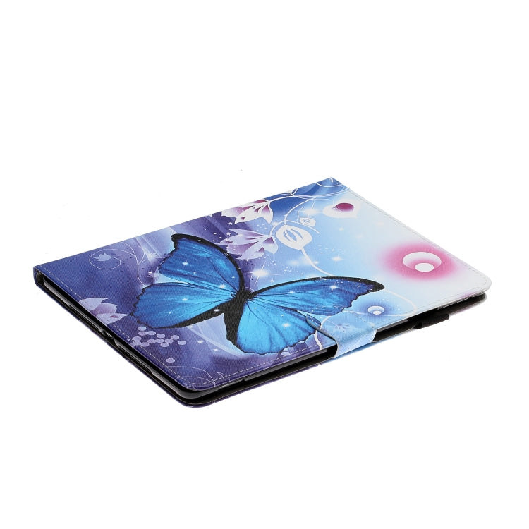 Colored Drawing Pattern Horizontal Flip PU Leather Case with Holder & Card Slot & Sleep / Wake-up Function For iPad Pro 10.2 2021 / 2020 / 2019 / 10.5 (2019)(Blue Butterfly) - iPad 10.2 Cases by buy2fix | Online Shopping UK | buy2fix