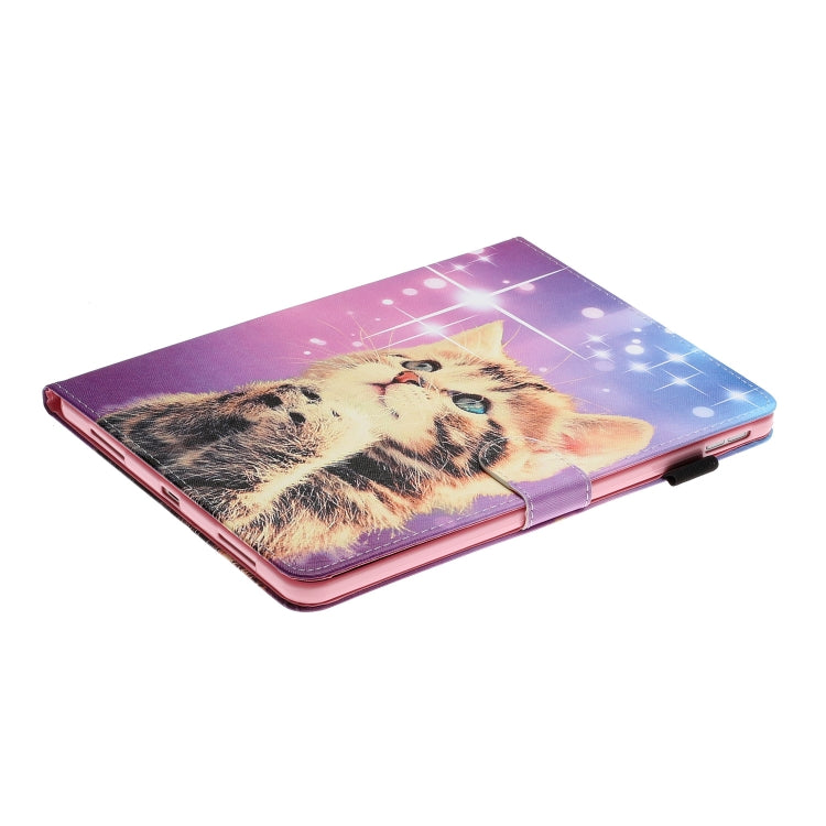 For iPad Pro 11 inch (2020) Colored Drawing Pattern Horizontal Flip PU Leather Tablet Case with Holder & Card Slot & Sleep / Wake-up Function(Starry Cat) - iPad Pro 11 (2020) Cases by buy2fix | Online Shopping UK | buy2fix