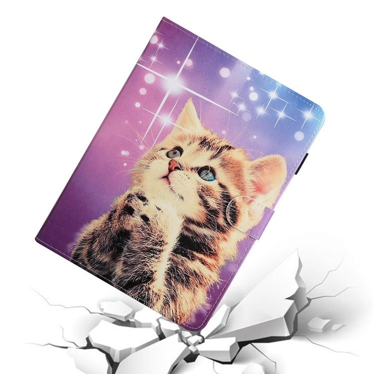 For iPad Pro 11 inch (2020) Colored Drawing Pattern Horizontal Flip PU Leather Tablet Case with Holder & Card Slot & Sleep / Wake-up Function(Starry Cat) - iPad Pro 11 (2020) Cases by buy2fix | Online Shopping UK | buy2fix