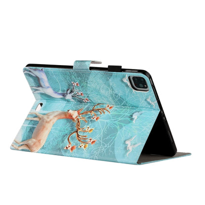For iPad Pro 11 inch (2020) Colored Drawing Pattern Horizontal Flip PU Leather Tablet Case with Holder & Card Slot & Sleep / Wake-up Function(Sika Deer) - iPad Pro 11 (2020) Cases by buy2fix | Online Shopping UK | buy2fix