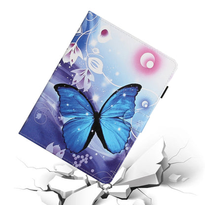 For iPad 9.7 (2017/2018) & Air 2 & Air & iPad Pro 9.7 Colored Drawing Pattern Horizontal Flip PU Leather Case with Holder & Card Slot & Sleep / Wake-up Function(Blue Butterfly) - iPad 9.7 (2018) & (2017) Cases by buy2fix | Online Shopping UK | buy2fix