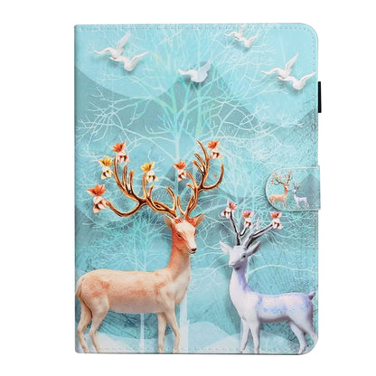 For iPad 9.7 (2017/2018) & Air 2 & Air & iPad Pro 9.7 Colored Drawing Pattern Horizontal Flip PU Leather Case with Holder & Card Slot & Sleep / Wake-up Function(Sika Deer) - iPad 9.7 (2018) & (2017) Cases by buy2fix | Online Shopping UK | buy2fix