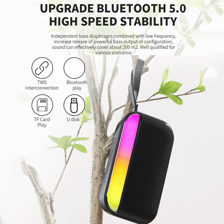 BS56 LED Portable Subwoofer TWS Wireless Bluetooth Speaker(Black) - Desktop Speaker by buy2fix | Online Shopping UK | buy2fix