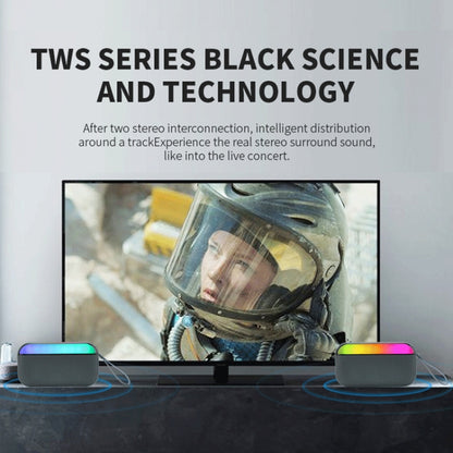 BS56 LED Portable Subwoofer TWS Wireless Bluetooth Speaker(Black) - Desktop Speaker by buy2fix | Online Shopping UK | buy2fix