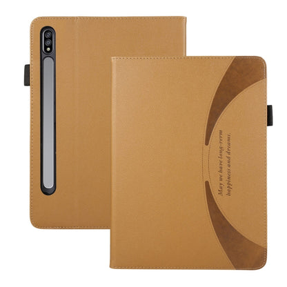 For Samsung Galaxy Tab S9 / S8 / S7 Litchi Texture Leather Sucker Tablet Case(Brown) - Other Galaxy Tab PC by buy2fix | Online Shopping UK | buy2fix