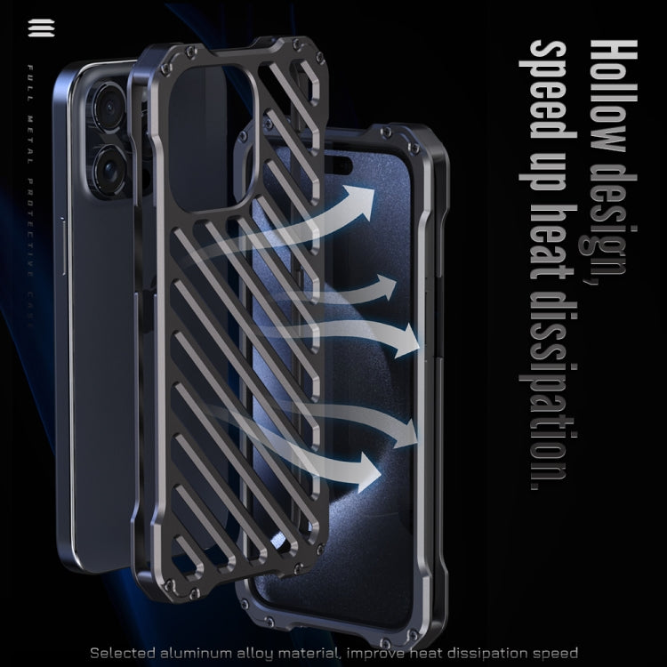 For iPhone 15 Pro R-JUST Breathable Armor Phone Case(Space Grey) - iPhone 15 Pro Cases by R-JUST | Online Shopping UK | buy2fix