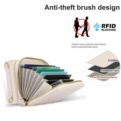 For Samsung Galaxy Z Flip5 Long and Short Lanyard Zipper Card Slot Foldable Phone Case(Beige) - Galaxy Z Flip5 Cases by buy2fix | Online Shopping UK | buy2fix