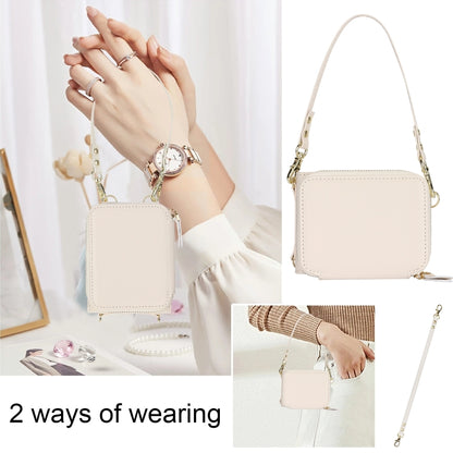 For Samsung Galaxy Z Flip6 / Flip7 FE Long and Short Lanyard Zipper Card Slot Foldable Phone Case(Beige) - Galaxy Z Flip6 5G Cases by buy2fix | Online Shopping UK | buy2fix