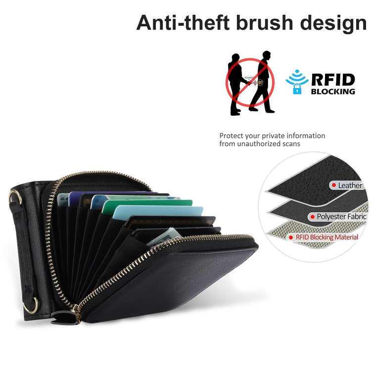 For Samsung Galaxy Z Flip6 Long and Short Lanyard Zipper Card Slot Foldable Phone Case(Black) - Galaxy Z Flip6 5G Cases by buy2fix | Online Shopping UK | buy2fix